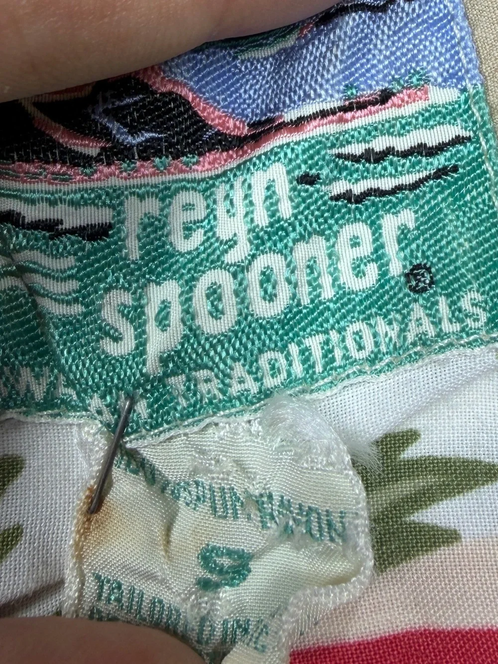 Vintage Reyn Spooner Hawaiian Surfboard Tropical White Cream Collared Shirt S